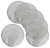 Kuber Industries PVC Soft leather 6 Pieces Dining Table Placemat Set (Silver) -CTLTC11357